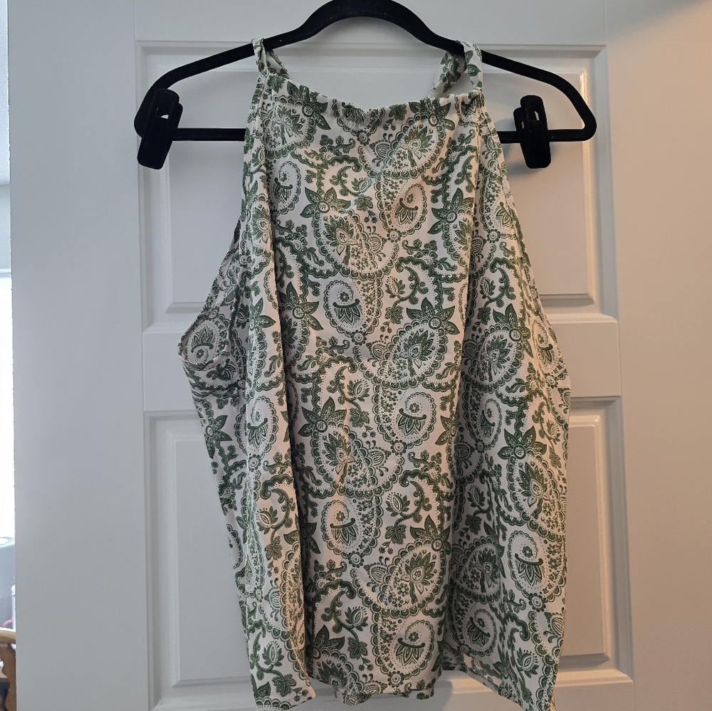 High Neck Tie Blouse